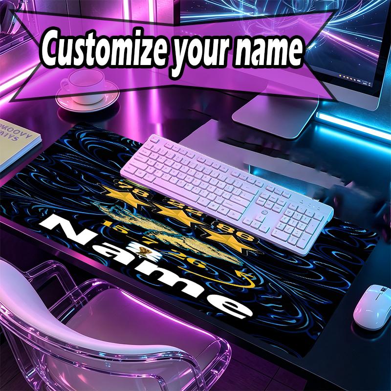 Custom Name Personalized football team Pattern Mousepad, Laptop PC Desk Mat, Decorative Desk Mat for Home Keyboard Pad Gift