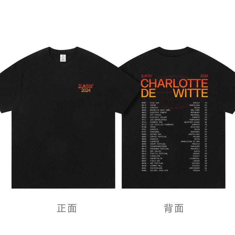 Charlotte De Witte Top 100 Djedc Vac Surrounding Cotton Short-sleeved T-shirt Men and Women Summer Music Festival Street Wear