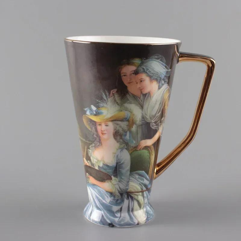 European Water Cup Bone China Cup Mug Large Capacity Retro Creative Ceramic Home Coffee Tea Cups Mugs Coffee Mug