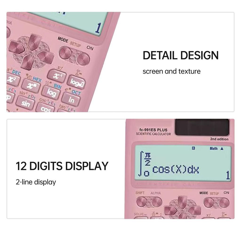 Acogedor Scientific Calculator with 417 Digit Natural Dual Power and Advanced Math Tools for Students and Engineers Functions, 10+2 Display, Solar,