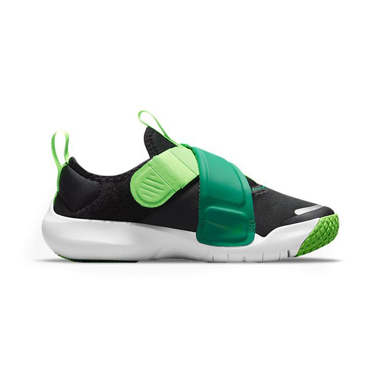 Nike Flex Advance Slip-On Velcro Low-Top Kids Running Shoes Kids Sneakers Black Green CZ0186-004