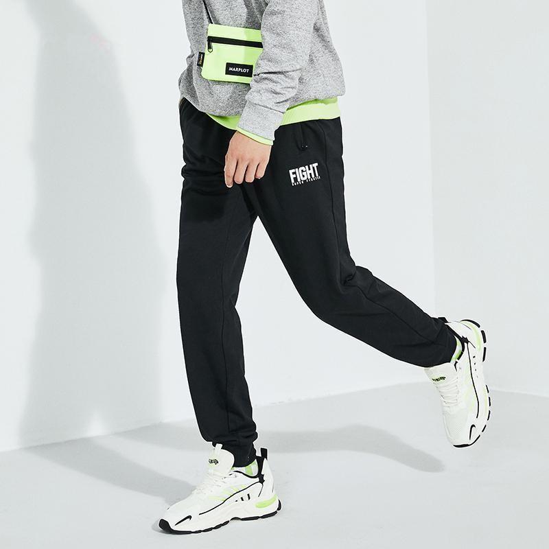 Anta Knitted Cuff Casual Sweatpants Men Bottoms Black 952147791-2