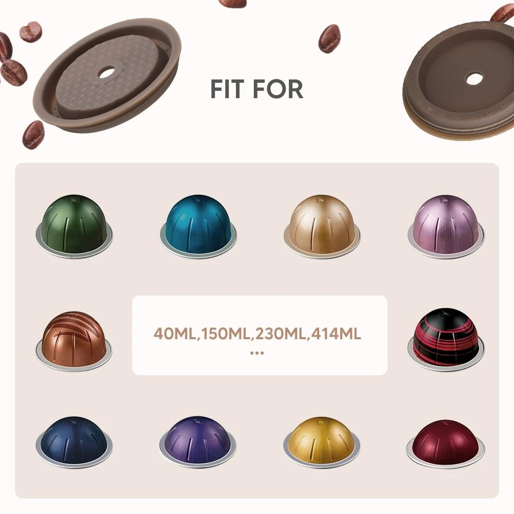 Reusable Silicone Lid for Nespresso Vertuo Pods, Refillable Vertuoline Coffee Pod Cover, Replacement Silicone Cap for Vertuo Capsule