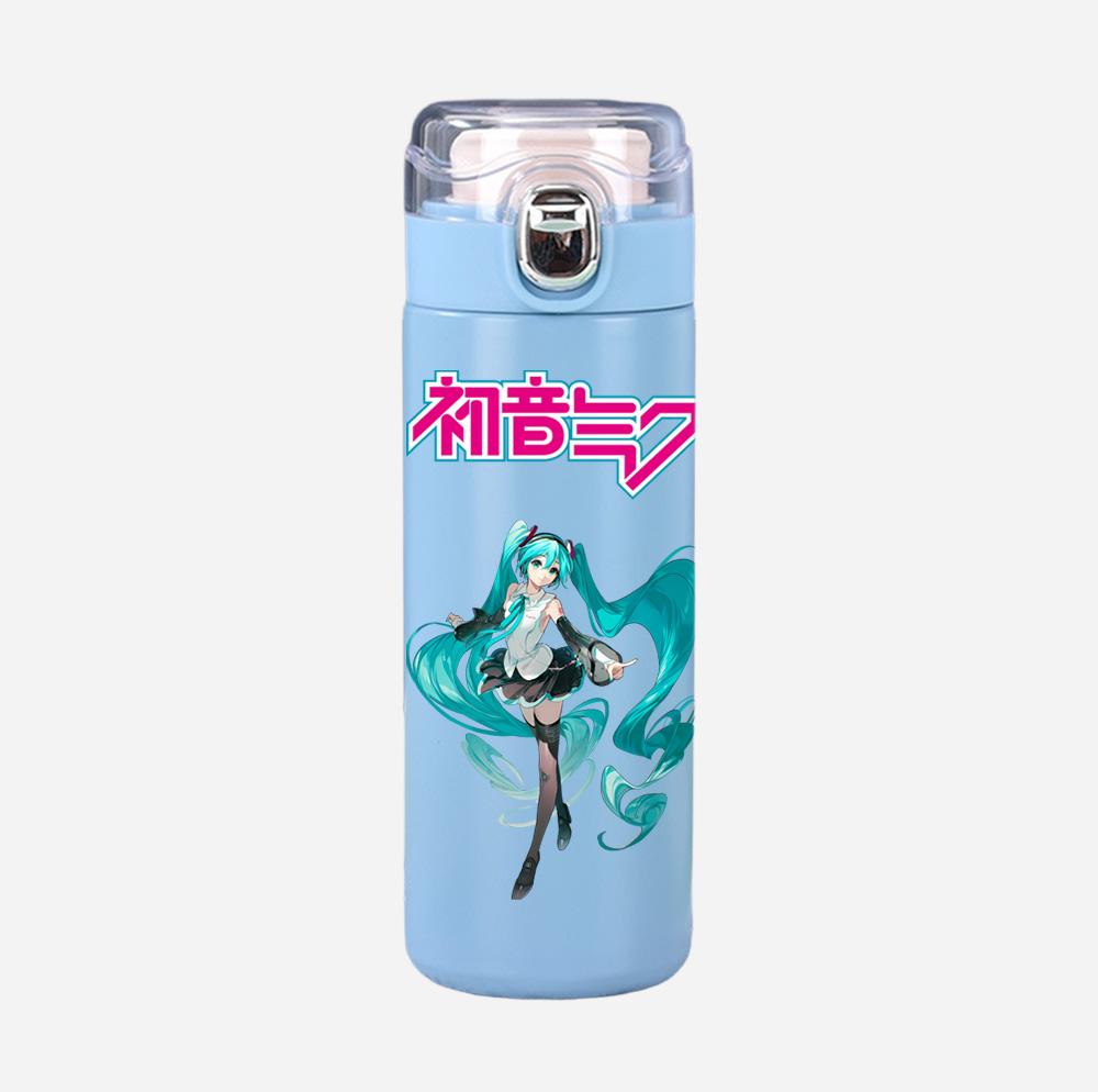Tazza Termica Stampata Anime Hatsune Miku Portatile Acciaio Inossidabile 400ml Borraccia Anti-perdita Tazza da Campeggio Regalo