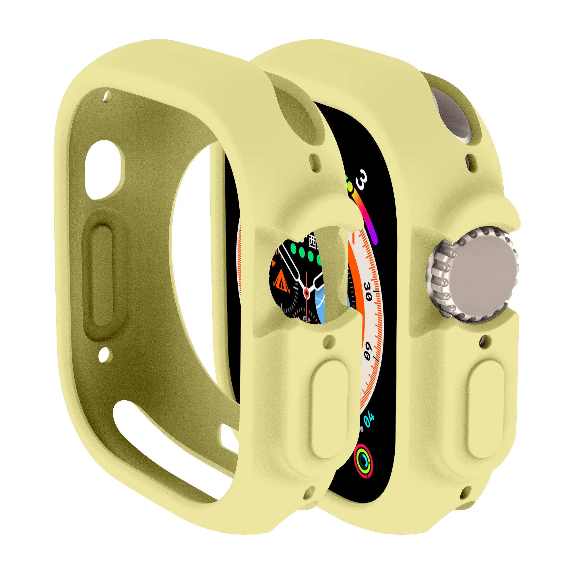 

М який силіконовий чохол для Apple Watch 8 Ultra2 49 мм 45 мм 42 мм 38 мм Захист кришки для iWatch серії 9 7 6 5 4 SE 40 мм 44 мм 41 мм бампер 40mm жовтий