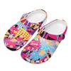Colorful Printed EVA Garden Clogs Unisex Breathable Slip On Shoes for Beach Pool Home Bathroom Summer Walking Home Garden Use