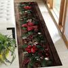 1Pcs Vintage Style Christmas Decorative Non-Slip Washable Area Rug Runner for Entryway, Living Room, Bedroom & Patio