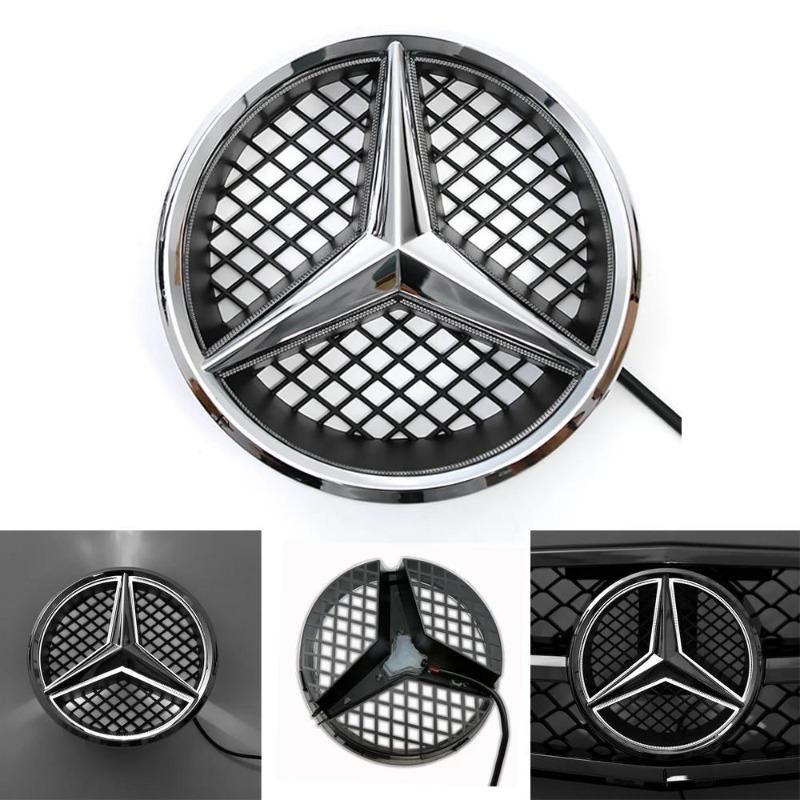 Auto Frontgrill Emblem Stern Plakette 3D Spiegel OE Stil Flache Oberfläche Für Mercedes Benz W245 W204 X204 B180 B200 B250 C280 C300 C350