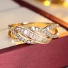 1A ring Elegant and sophisticated hollow-out zircon-inlaid ring with a high-end feel and exquisite texture for women
