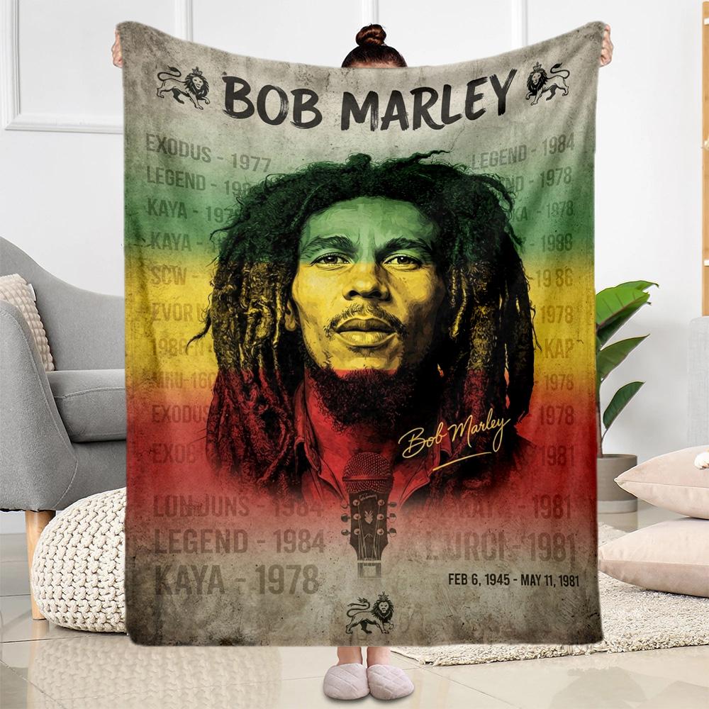 Bob Marley Reggae Legend Blanket Warmthful Decor Suitable For Office Chair Picnics Seaside Four Seasons Universal Stylish Decor