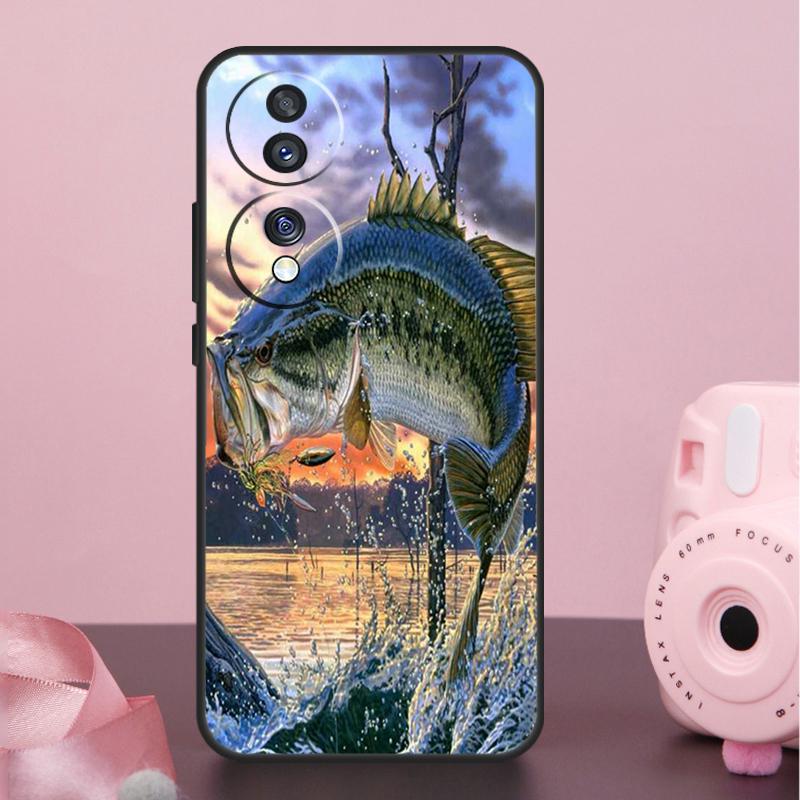 Bass Fishing Lake Fisherman Case For Honor 400 200 Pro 50 70 90 X9a X9b X9c X9d X8b X8c Win Magic 8 Pro 5 6 7 Lite Cover