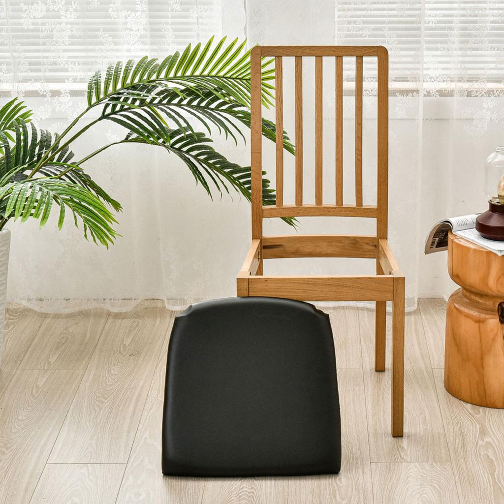 Waterproof PU Chair Cushion Cover For Kitchen Dining Room Leather Seat Cover Dining Room Chair Seat Cushion Cover Solid Color