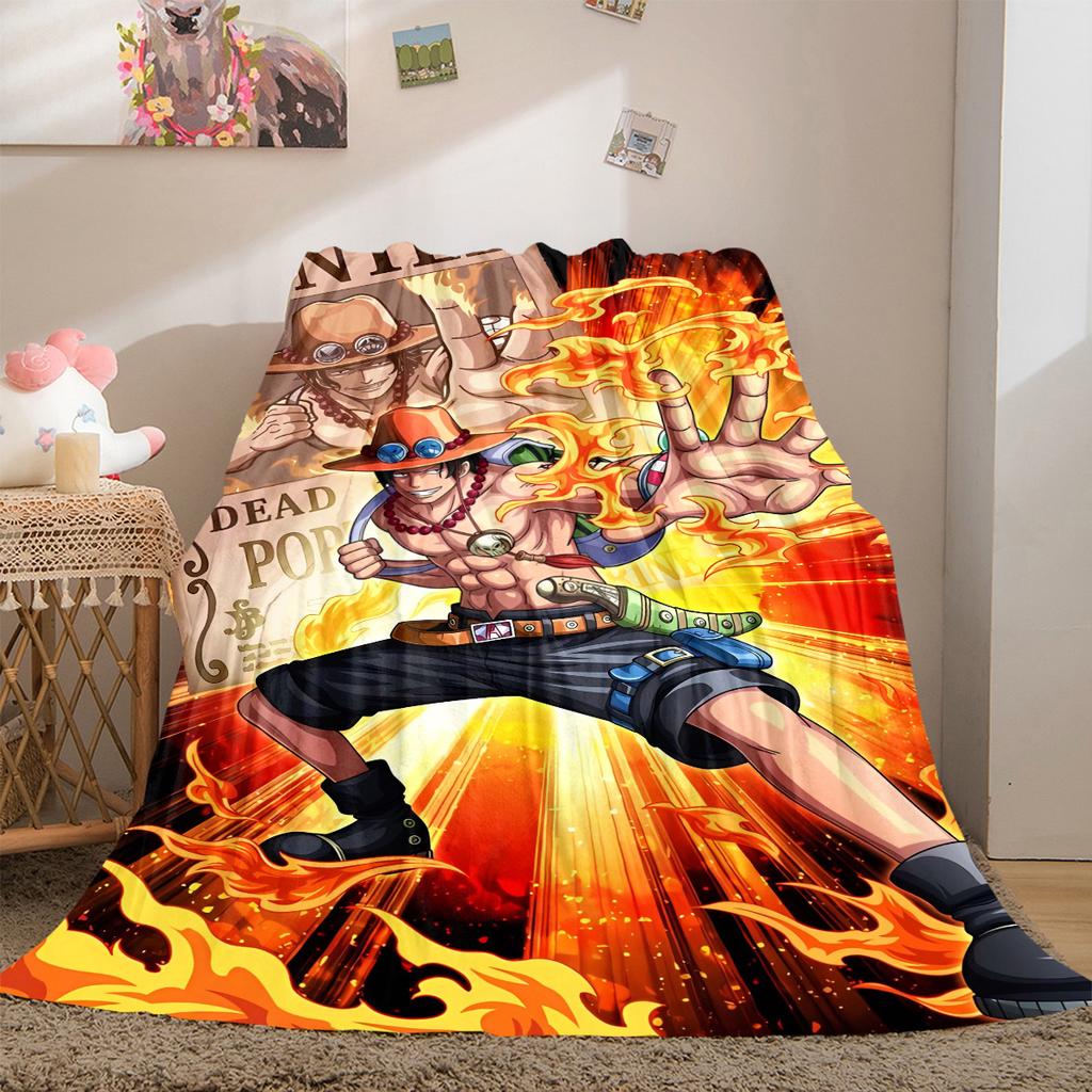 Sanji Anime Puzzle Print Blanket Warm Comfortable Flannel Cover For Bedrooms, Sofas, Beds, Chairs LXR160