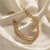 European and American ins wind 18K gold double-layer white zircon bracelet versatile titanium steel non-fading bracelet wholesale