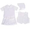 Dressy Daisy Christening Short Sleeves with Sizes Months Boys' Outfit, White, Bonnet, 0-3