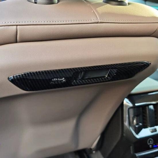 For BMW X3 G45 2025-2026 Carbon Fiber Texture Front Seat Strip Cover Trim 2PCS