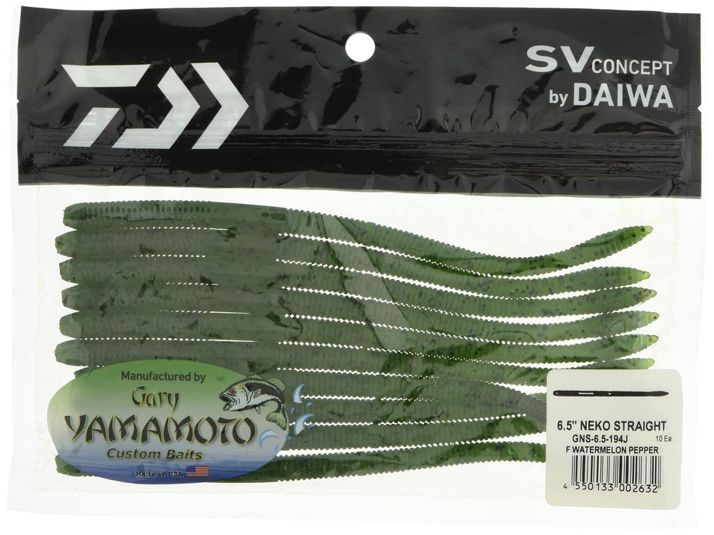 Daiwa Bass Worm Gary Neko Straight F WATERMELON PEPPER 194J Lure 6.5g
