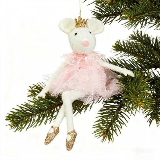 Ballettmaus Puppe Weihnachtsschmuck Plüsch Balletttänzerin Hängeanhänger für Weihnachtsbaum Weihnachtsfeier Dekor