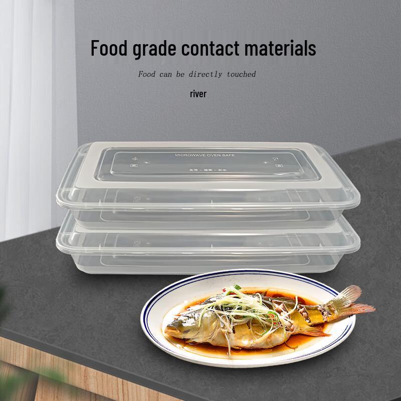 Clear Rectangular Disposable Food Container, 2500ml