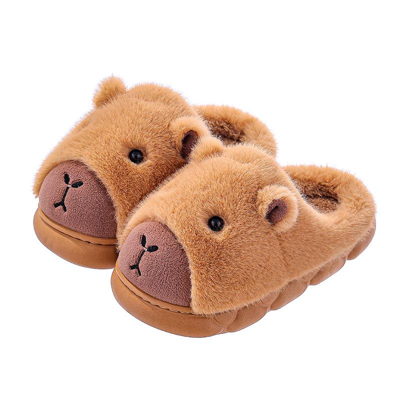Capybara Cotton Plush Slippers - Winter 2025 | Men's & Women's Warm, Thick-Soled Indoor Footwear