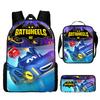 Batwheels School Backpack Set for Kids, 3-Piece Cartoon Bookbag, Shoulder Bag, Pencil Case