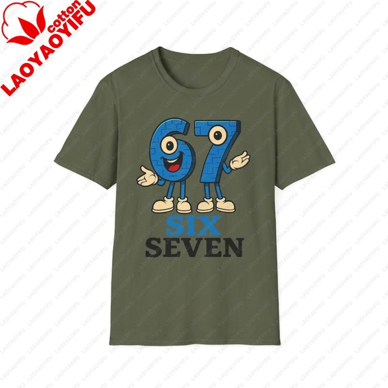 67 Meme Six Seven 67 Italian Brainrot Playful Graphic TShirt Adults Unisex Softstyle Tee Fun Wear for Birthdays Parties Tops