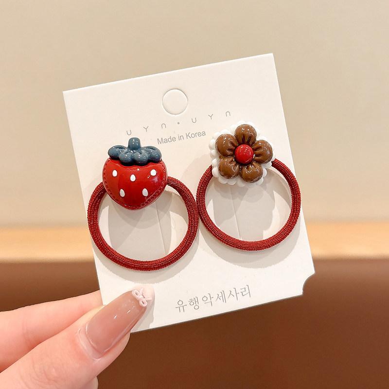 Children's Red Cartoon Rubber Band, Less Hair Volume, Small Tweet Mini Hair Rope, Hair Accessories Headrope