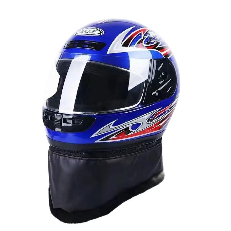Unisex Winter Full-Face Electric Vehicle Helmet with Anti-Fog & Neck Gaiter