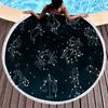 12 Constellation Round Beach Towel, Soft Microfiber Mystery Universe Galaxy Beach Towel Absorbent Towel for Travel Pool Picnic