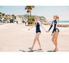 Korean-Style Women's Two-Piece Surfing Suit: Long Pants & Long Sleeve, Quick-Dry Sun Protection for Diving, Snorkeling, and Jellyfish Safety.
