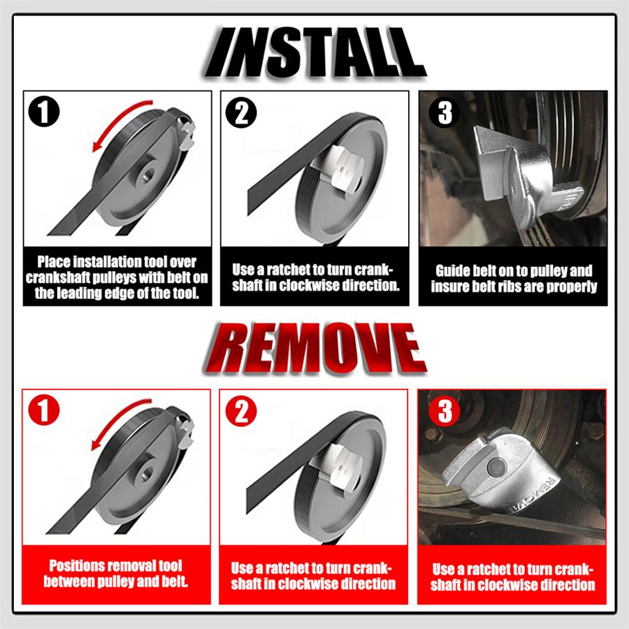 1pc Stretch Belt Remover and Installer Tools Kit For Cart Skid-Steers Car Truck