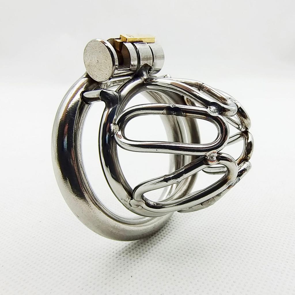 Stainless Steel Chastity Device Penis Cage Male Cock Cage with Lock Bondage Adult Sex Toys Men Scrotum Restraint Chastity Lock