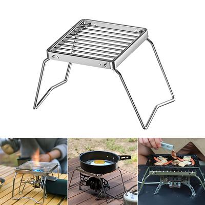 Prenosný skladací kempingový gril z nehrdzavejúcej ocele Vonkajší držiak na varič Kempingový mini stojan na grilovanie Držiak na tácku BBQ príslušenstvo