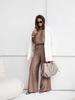 2025 European & American Autumn/Winter Women's Sleeveless Solid Casual T-Shirt and Wide-Leg Pants Set