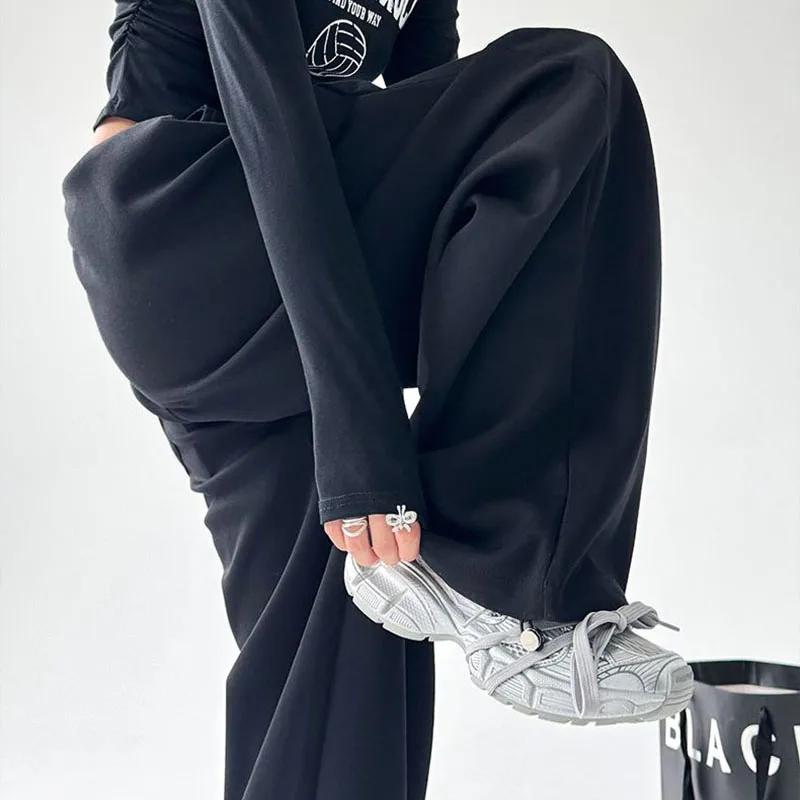 Oversized Women Gray Sweatpants Y2K America Style Retro Baggy Pants Female Casual Sports Streetwear Hip Hop Trousers 2025