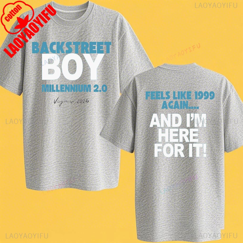 Männer Frauen Shirts Backstreet Boys Millennium T-Shirt Ich war dabei Konzert-T-Shirt Unisex Baumwoll-T-Shirt Vegas 1999 Vintage Shirts Tops