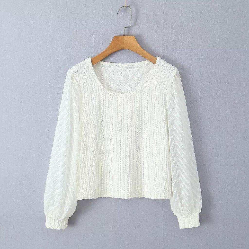 2024 Autumn Women's European & American Style Versatile Patchwork Long Sleeve Top