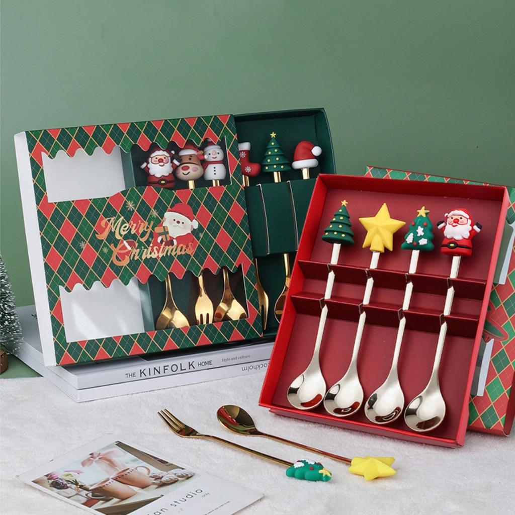 4 stk Julegave Feire Hjemmefest Dessert Kaffeskje,Kjøkken,Julegave