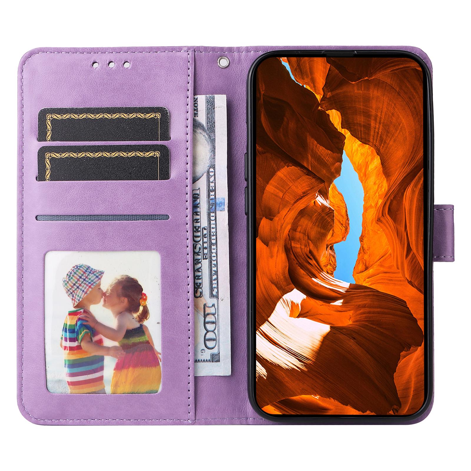 

For Xiaomi 15 Ultra Case Sunflower Imprint Leather Wallet Phone Cover Purple