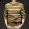 Gestreifter Rundhals-Pullover für Herren: Herbst-/Winter-Freizeit-Strickwaren für alle Altersgruppen