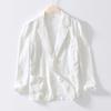 Men Solid Color Long Sleeve Casual Cotton Blazer Business Casual Outerwear
