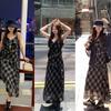 [] French Retro Plaid Suspender Women's Summer New Design Sense Niche Waist Temperament Long Skirt