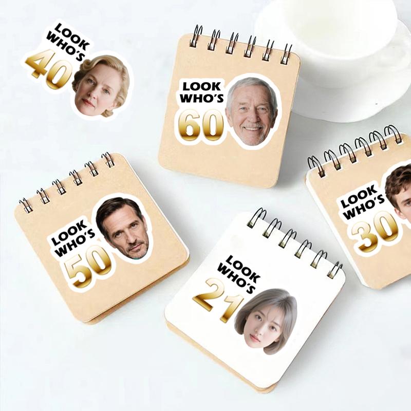 5cm Customized Birthday Sticker Personalized Years With Face Label Custom Birth Paper Stickers Party Supply