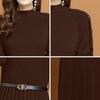 Autumn and Winter Innerwear Dresses Women's Long-sleeved Mid-length Knitted Dress Base Casual Sweater Dress Pullover