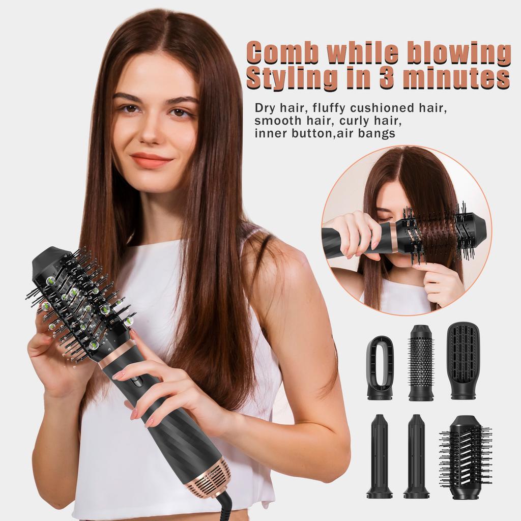 Fast Shipping Hair Straightener and Curler Volumizer Styler Women Automatic Wrap Curling Iron Air Blow Dryer Hair Styling Tools