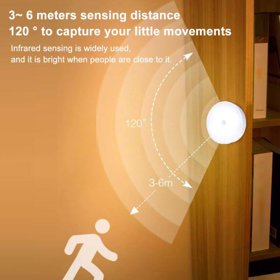 3/6-teiliges Nachtlicht, wiederaufladbar, Unterschrankbeleuchtung, 200 mAh Akku, Bewegungsmelder, Schrankbeleuchtung mit Fernbedienung, 3 Farbtemperaturen, Pucklichter