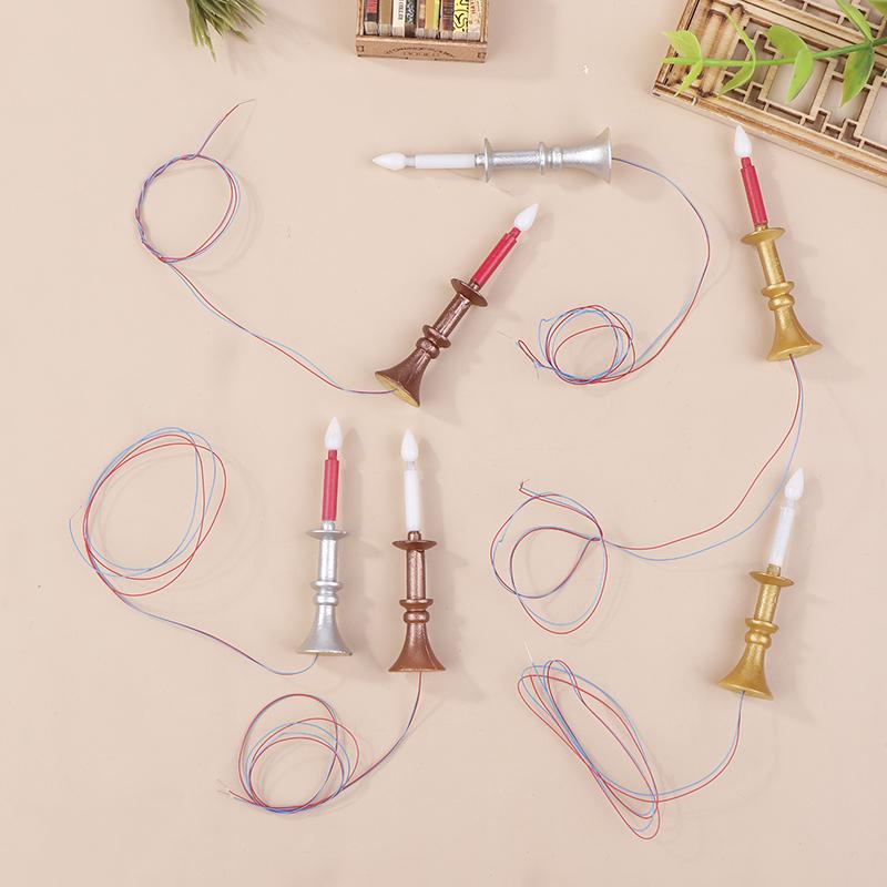 Miniature Dollhouse Candle Light Desk Lamp Mini Led Candle Lighting Home Decoration Doll Furniture Toy Can Be Bright