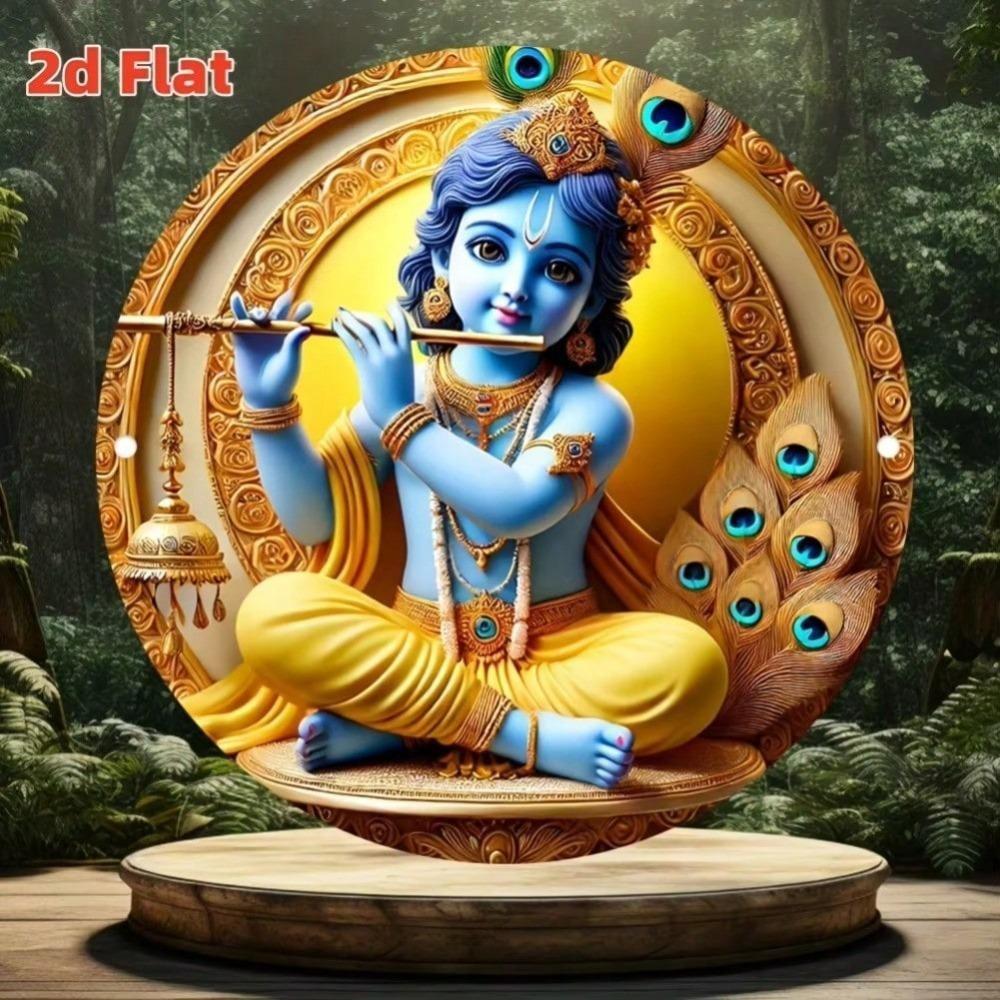 Vintage Krishna Metal Tin Sign Wall Art Decor for Home Bar Cafe