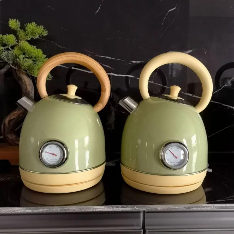 1.8L Retro Electric Kettle, Electric Water Boiling Kettle , Rapid Boiling Electric Teapot 220V Baked Paint