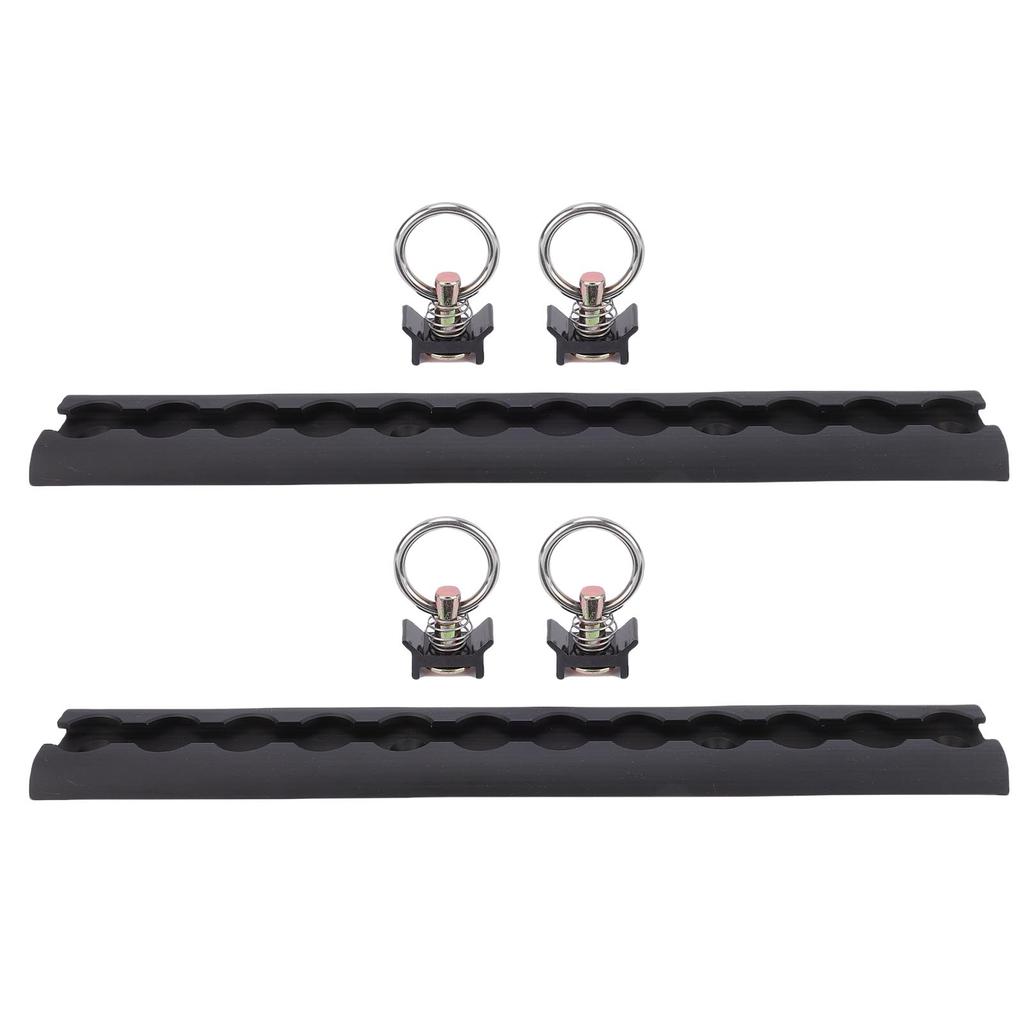 Aluminum L Track 304mm Thickened L Track Tie Down Rail with 4 Round Rings for Motorcycles ATVs Dirt Bikes Pickup Trucks